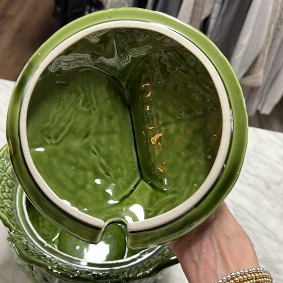 Cabbage Leaf Tureen Set. Tureen, Lid, Ladle, Four Bowls. Ceramic from Portugal - Picture 9 of 15